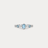 Breeze｜Egg-shaped aquamarine and diamond ring
