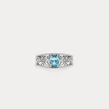 Breeze｜Hyacinth stone. French beaded colored gemstone ring