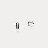 Rondo｜Black Diamond Hoop Earrings
