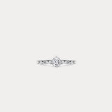 Soloist｜Round diamond with French beaded edge engagement ring