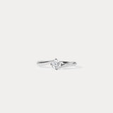 Legato｜Round diamond with curved beaded edge engagement ring