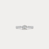 Grazioso｜Round diamond bead inlaid diamond engagement ring