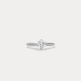 Legato | Round diamond and curved pavé engagement ring