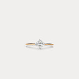Soloist｜Round Diamond Two-Color Beaded Engagement Ring