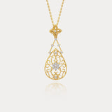 Drip｜Water Drop．French Retro Diamond Necklace