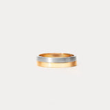 Widmung No.4-1｜Wide version two-color matte rose gold couple ring-MAN
