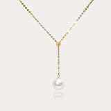 Clair de Luna | 8.5-9mm Japanese AKOYA seawater pearl cross Y-shaped necklace