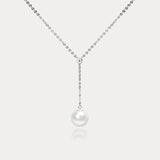 Clair de Luna | 8.5-9mm Japanese AKOYA seawater pearl cross Y-shaped necklace