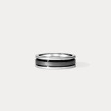 Widmung No.2-1｜Wide black-plated two-tone wedding ring-MAN