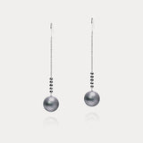 Déesse｜Dangling Tahitian Black Pearl Earrings